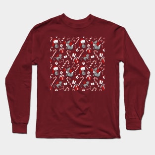 Cats gets Christmassy°red Long Sleeve T-Shirt